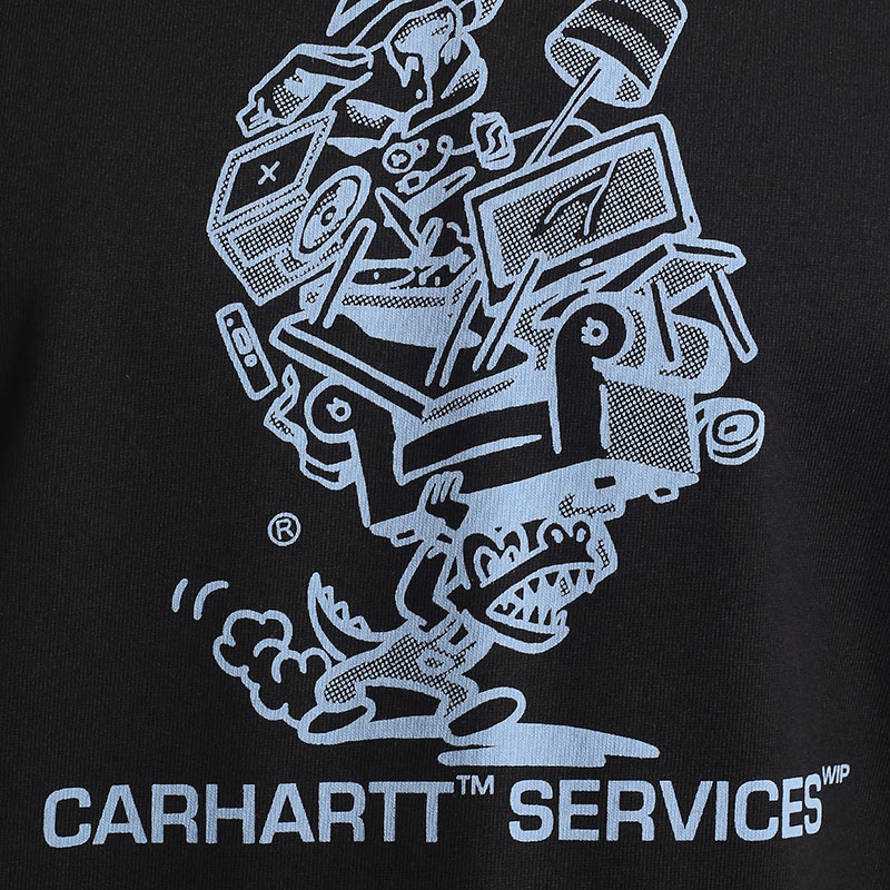 мужская черная футболка Carhartt WIP S/S Moving Service T-Shirt I031780-black - цена, описание, фото 2